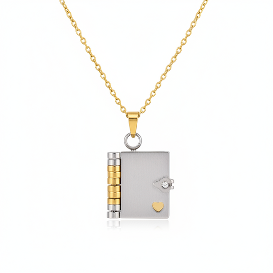 Book of Time Necklace – Personalized Memory Locket with Hidden QR Code