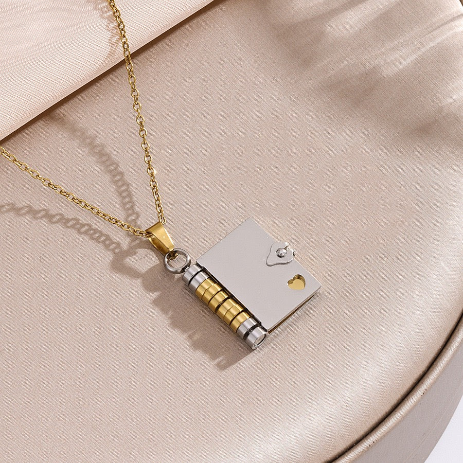 Book of Time Necklace – Personalized Memory Locket with Hidden QR Code