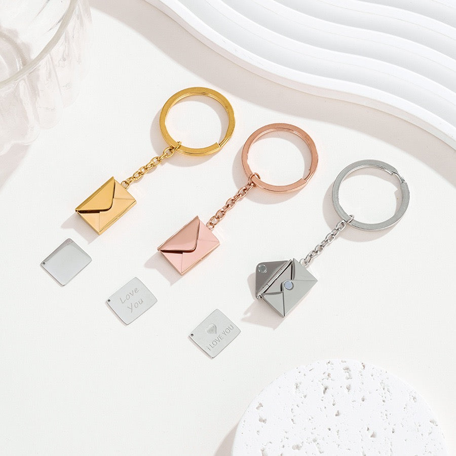 Envelope Keychain – Personalized Message Charm with QR Code