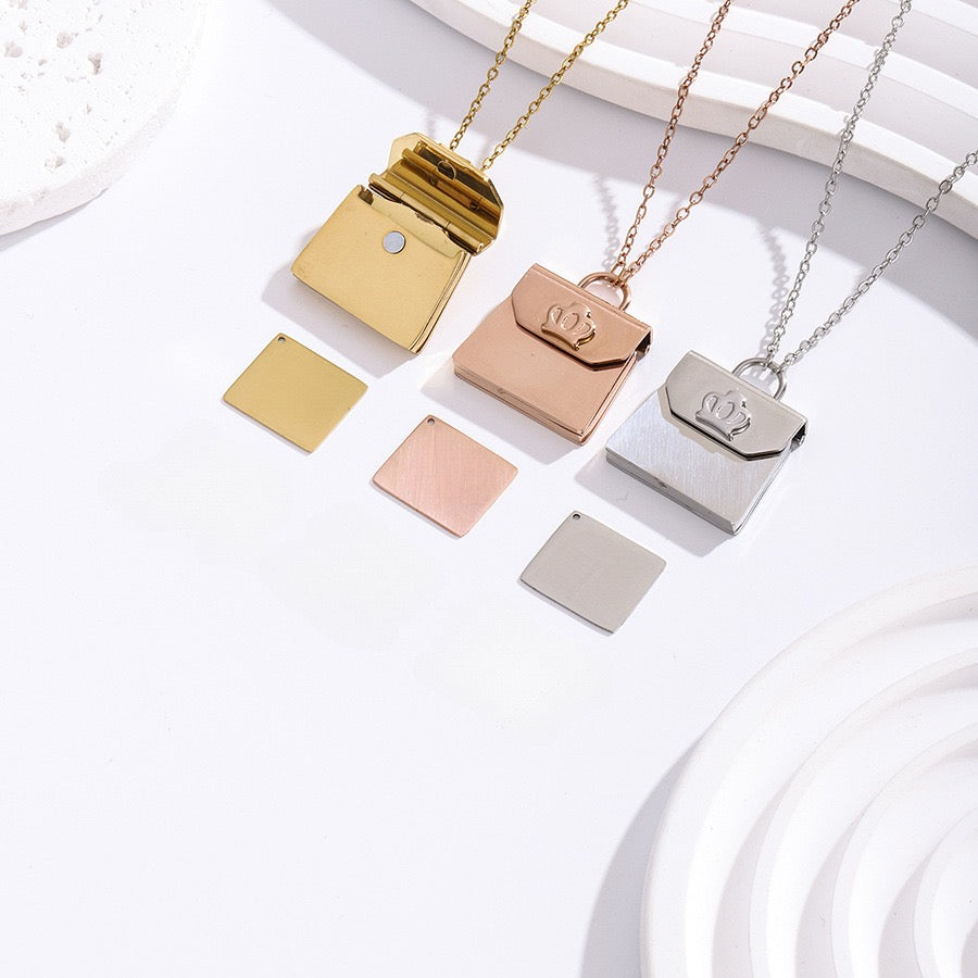 Personalized QR Code Envelope Necklace